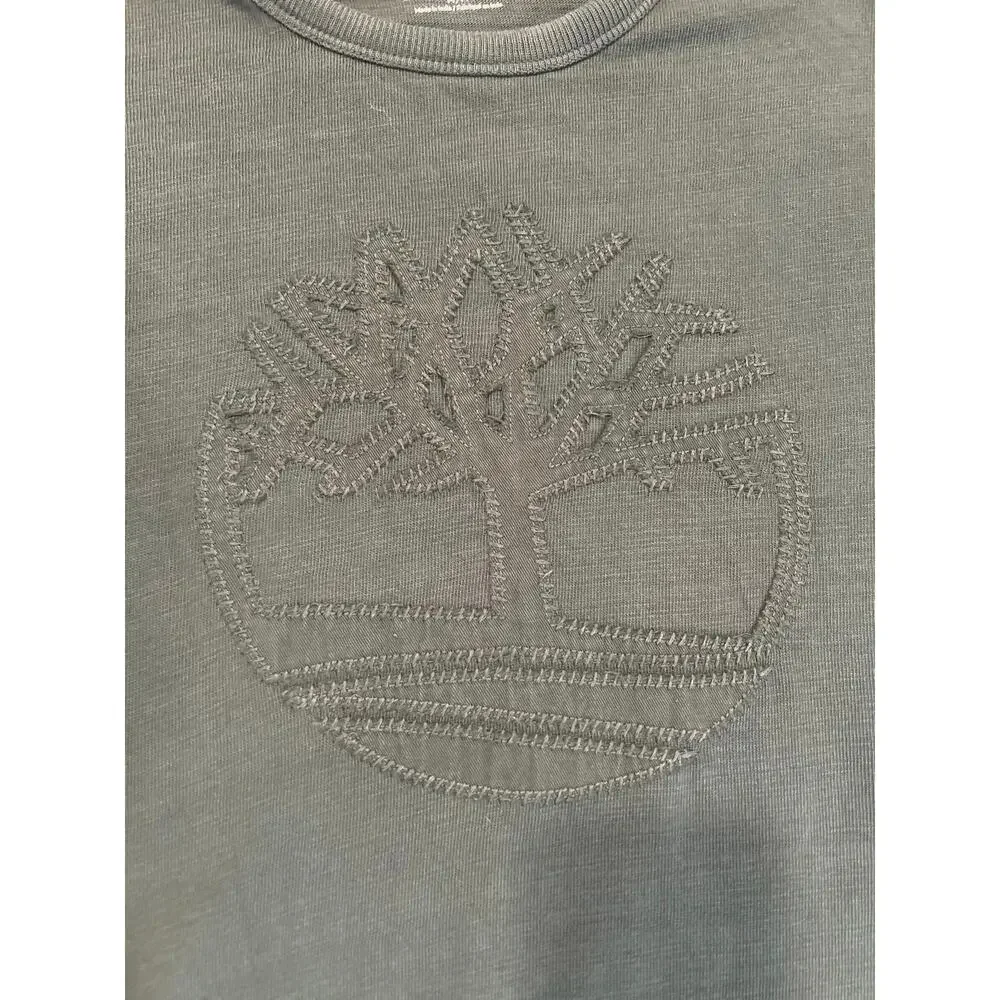 Mens Timberland Tree Logo T Shirt Green Medium